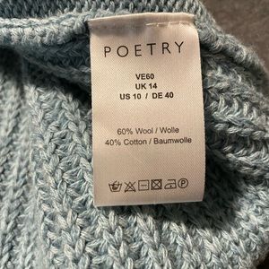 Poetry Blue Mock Neck Oversized Sweater 🦋